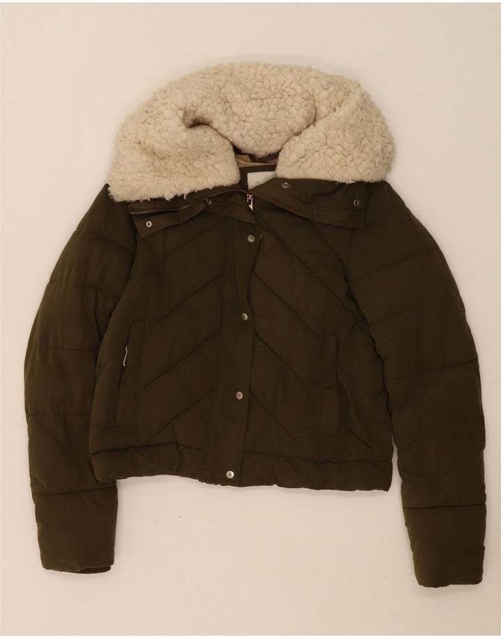 Giacca imbottita oversize corta da donna Zara UK 6 XS Cachi