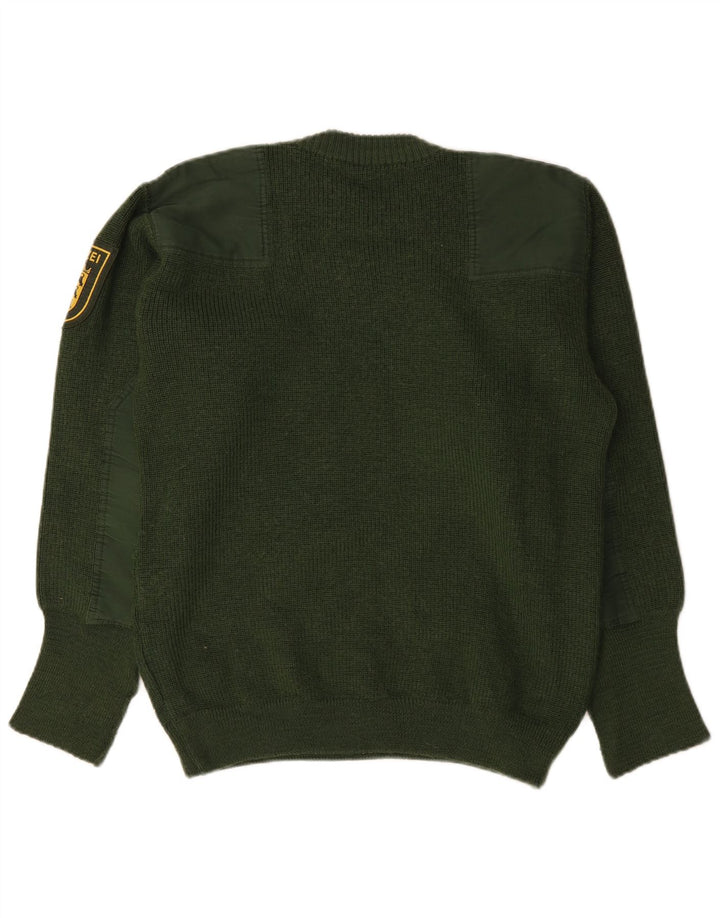 Maglione girocollo con grafica vintage da uomo IT 50 verde medio