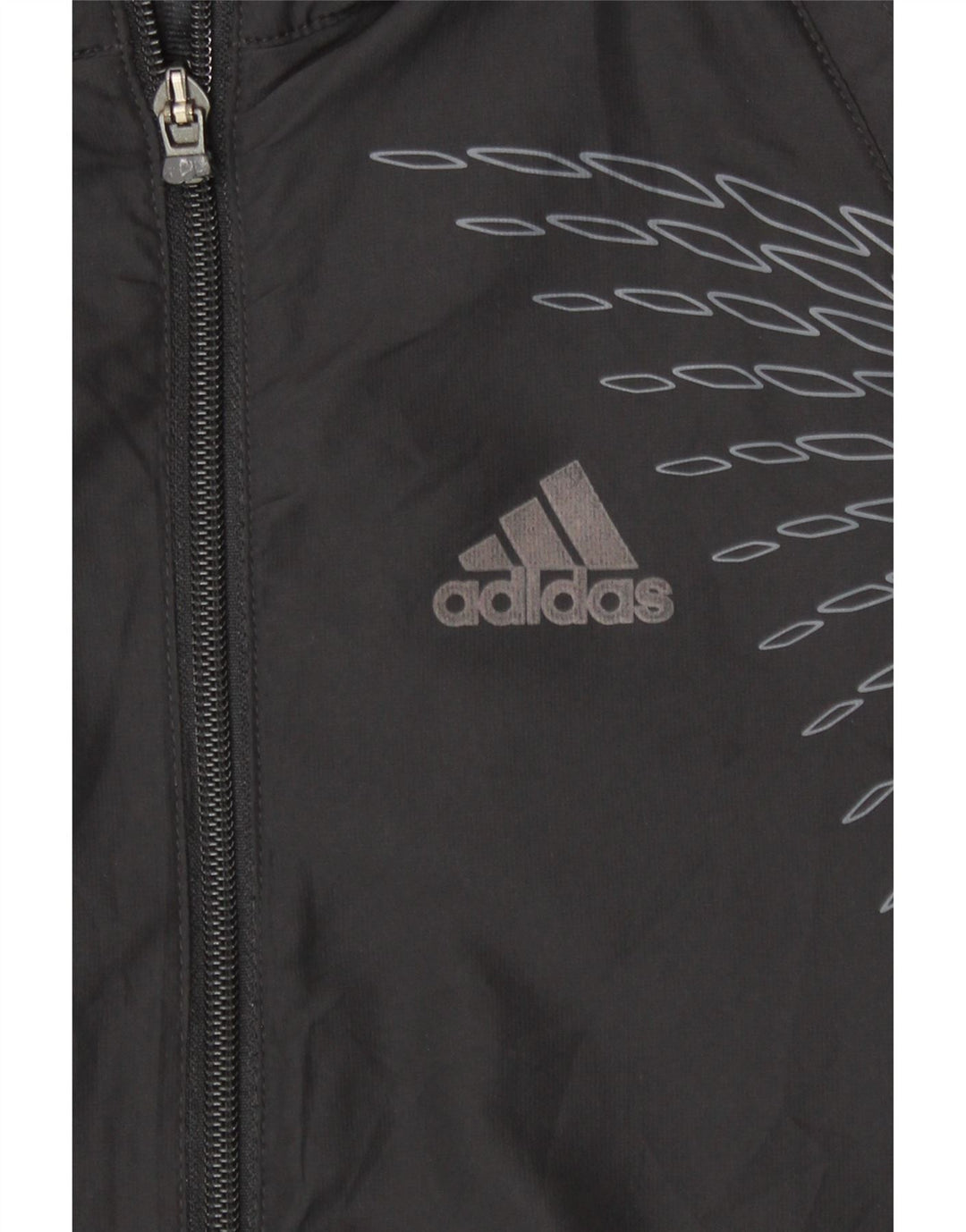 Giacca da tuta da donna Adidas Clima Proof UK 14 grande nera geometrica