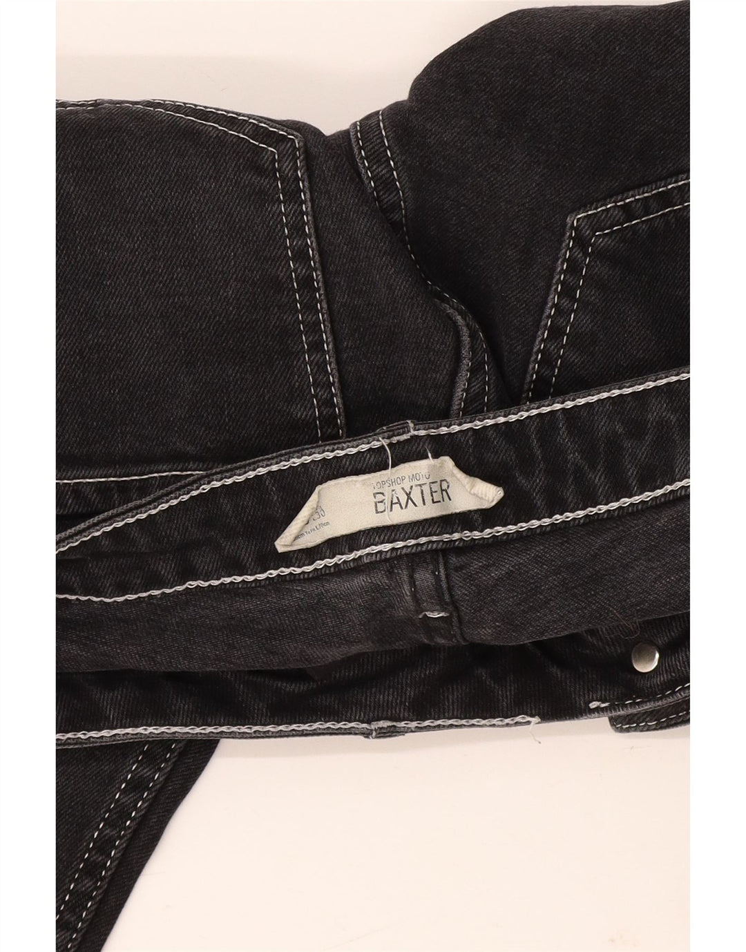 TOPSHOP Jeans slim corti Baxter da donna W26 L25 neri