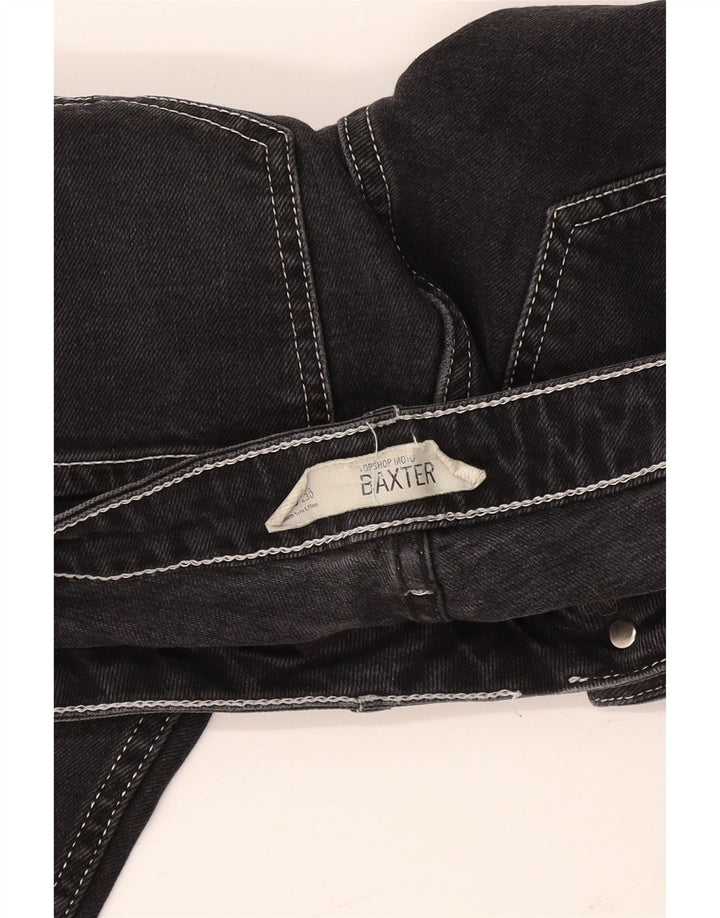 TOPSHOP Jeans slim corti Baxter da donna W26 L25 neri
