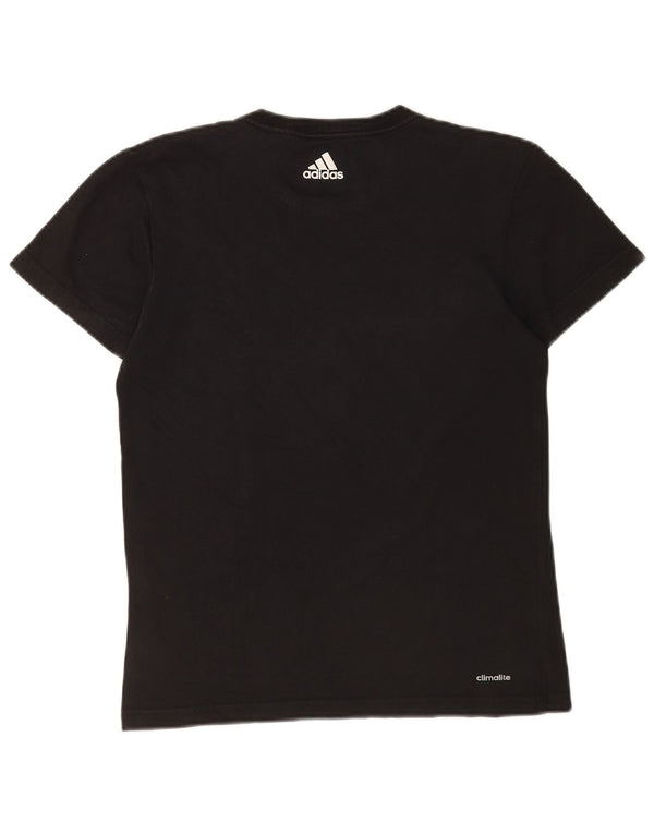 T-shirt grafica Adidas Climalite da uomo, piccola, in cotone color block nero