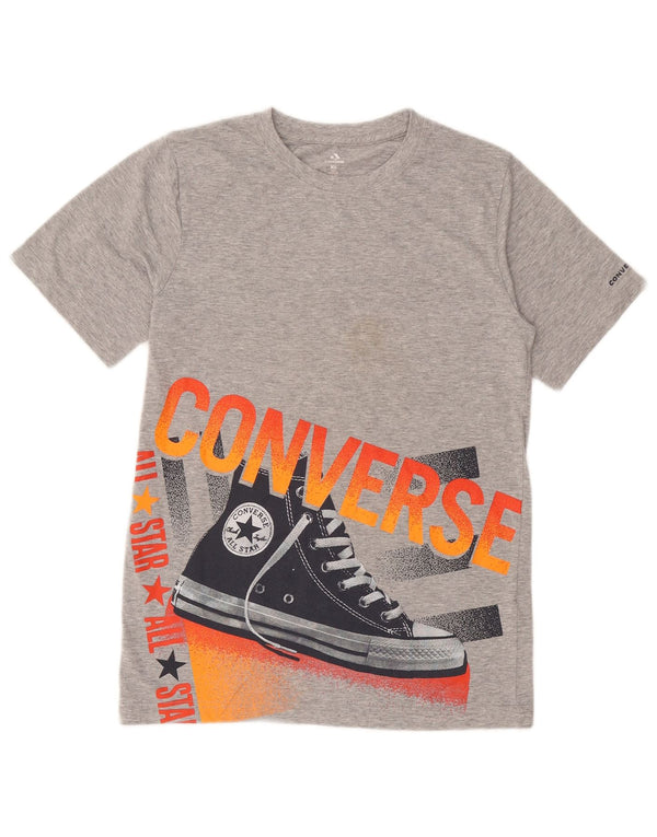 T-shirt grafica Converse da bambino 13-14 anni XL in cotone grigio