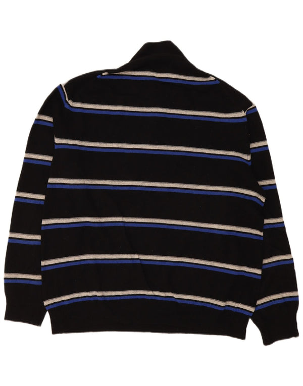 Maglione Kappa da uomo con zip e collo 2XL in cashmere a righe nere