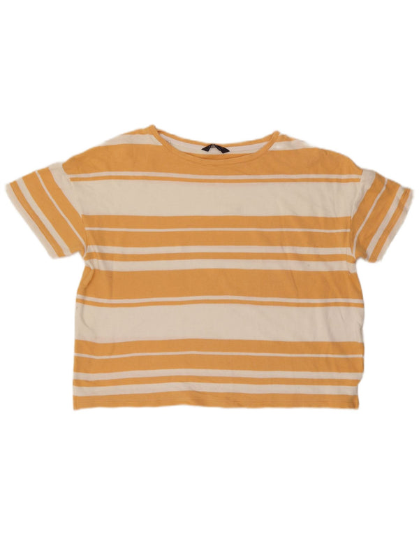 Marks & Spencer T-shirt oversize da donna Top UK 16 Large Orange Striped