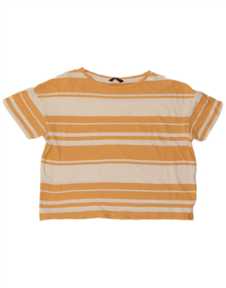 Marks & Spencer T-shirt oversize da donna Top UK 16 Large Orange Striped