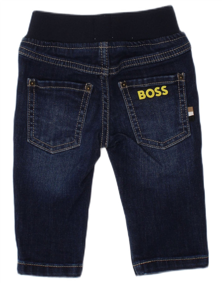 Jeans dritti con grafica Hugo Boss per neonati 3-6 mesi W18 L8 cotone blu