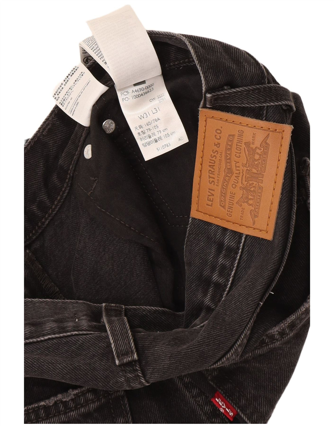 Jeans dritti Middy da donna Levi's W31 L31 cotone grigio