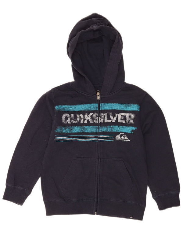 Maglione con cappuccio e zip grafica Quiksilver per ragazzi 5-6 anni in cotone blu navy