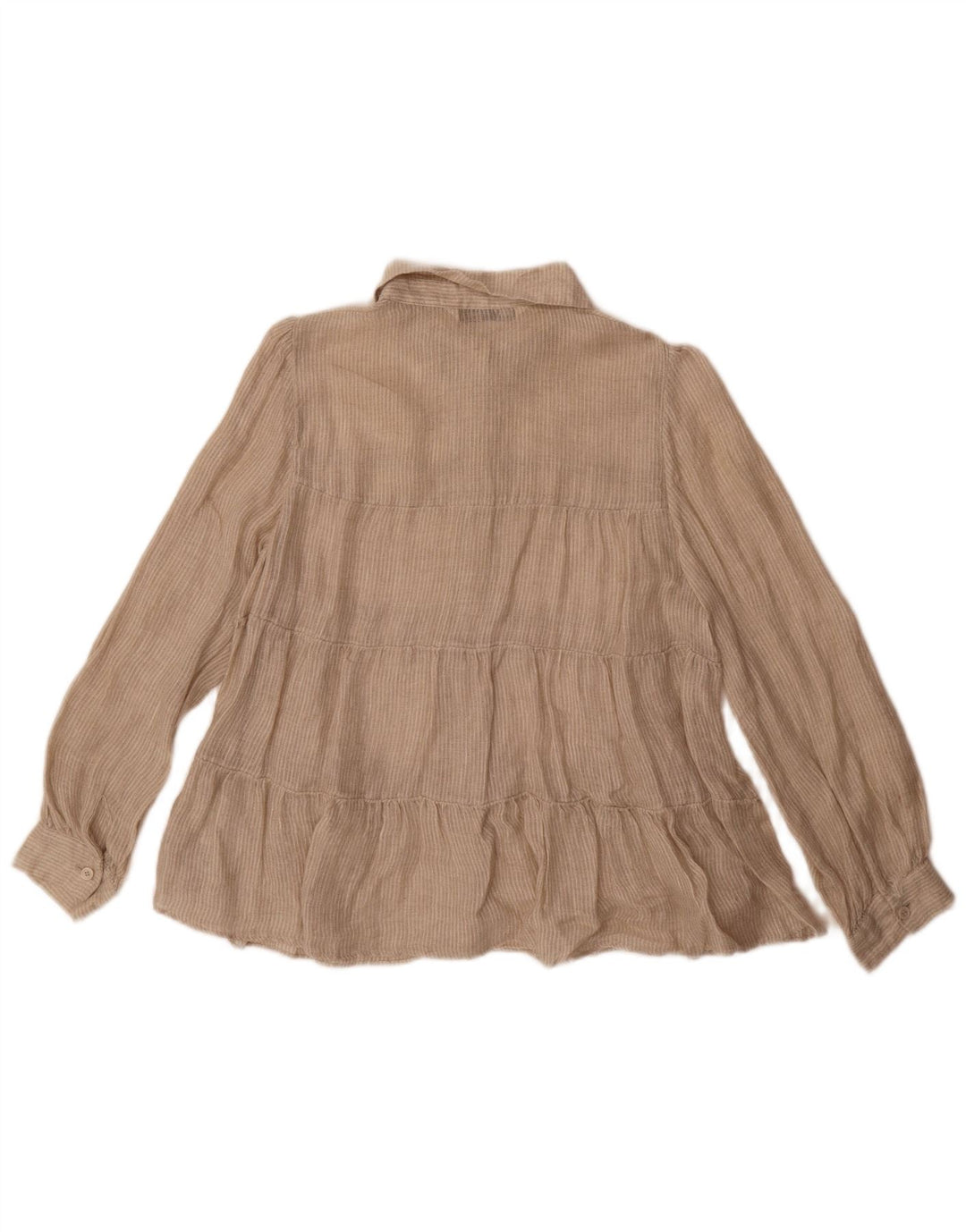 Camicia Zara da donna UK 10 piccola in lino a righe beige
