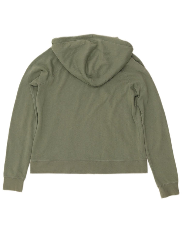 JACK WILLS Maglione con cappuccio e zip da donna UK 8 piccolo cotone verde