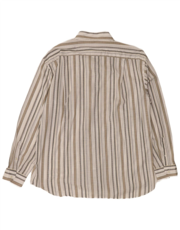 Camicia da uomo ROCCOBAROCCO taglia 45 18 2XL a righe bianco sporco