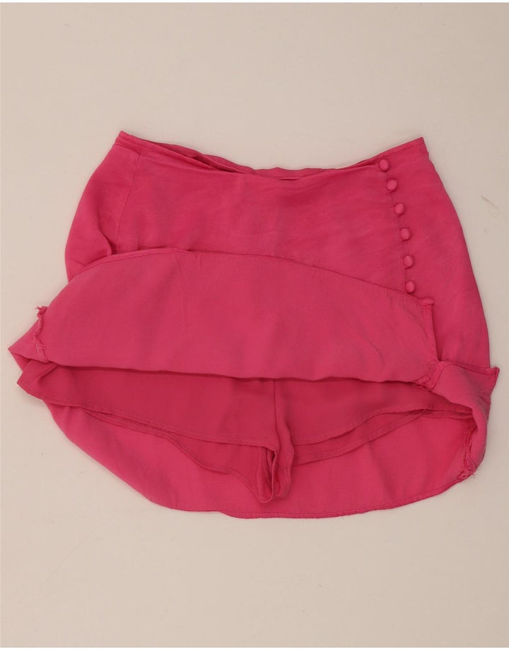 Gonna corta da donna Zara piccola W26 rosa in viscosa