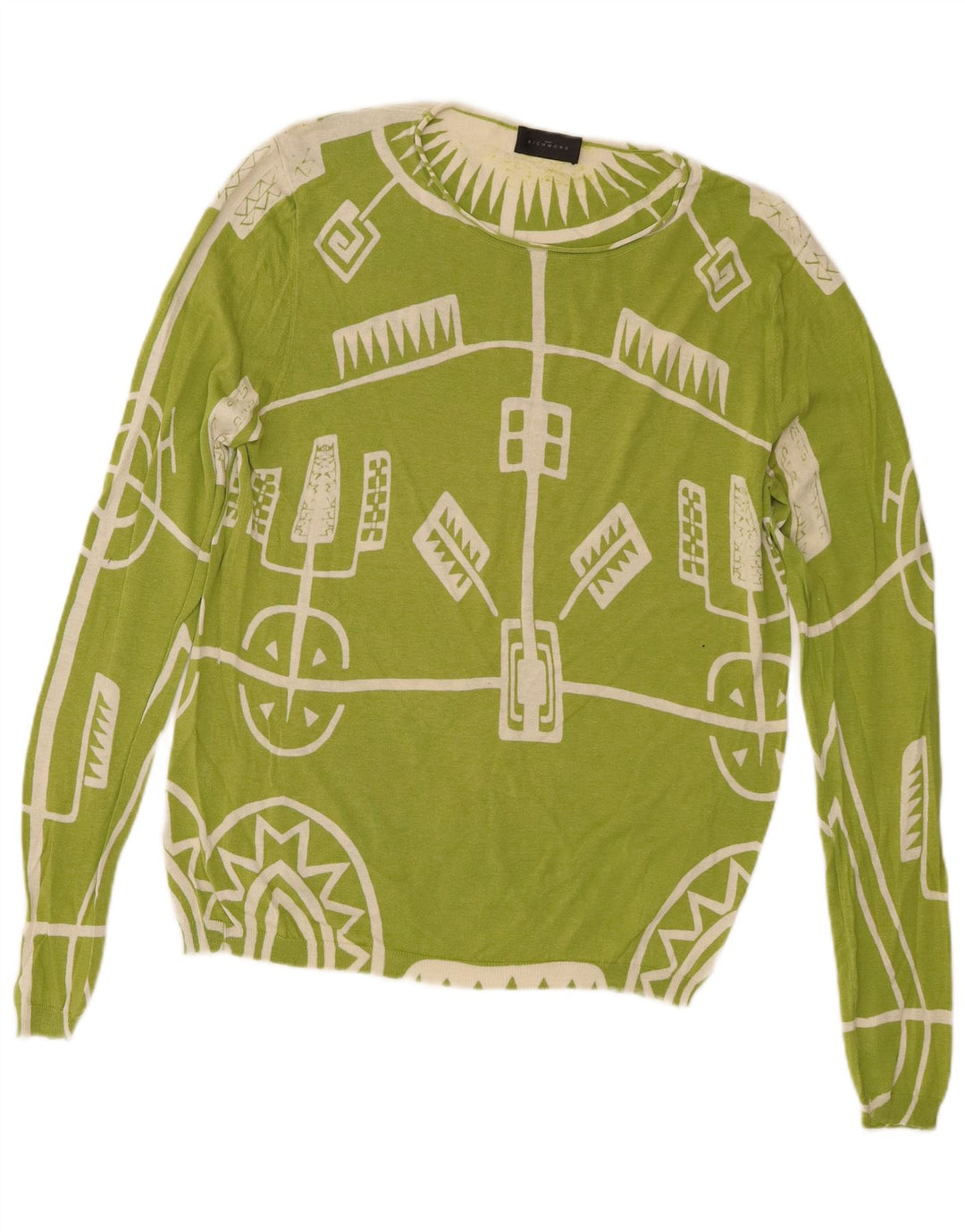 Maglione maglione girocollo da donna Richmond IT 48 XL Seta geometrica verde