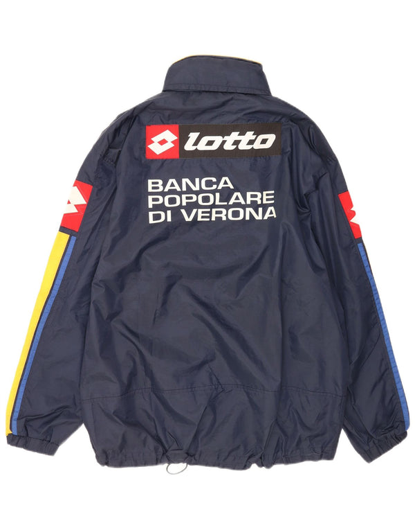 Giacca antipioggia grafica da uomo Lotto UK 40 Large in nylon color block blu navy