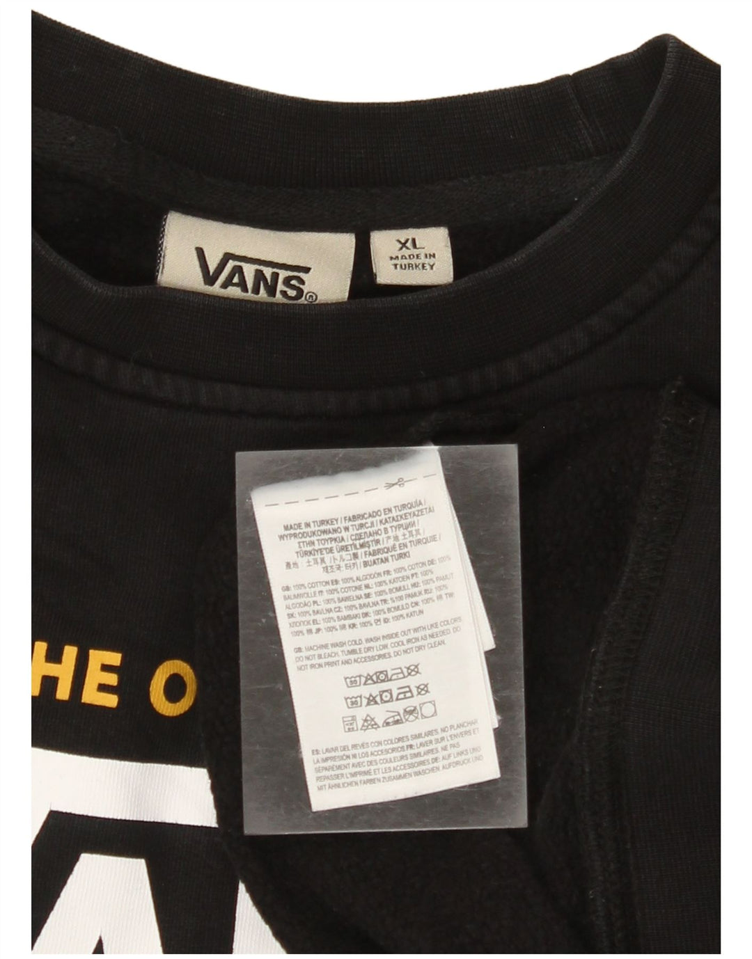 Felpa con grafica Off The Wall da donna VANS UK 18 XL cotone nero