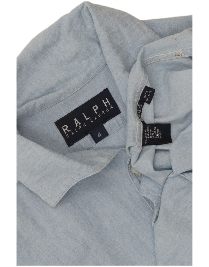 Camicia oversize a maniche corte da donna Ralph Lauren US 4 Small in cotone blu