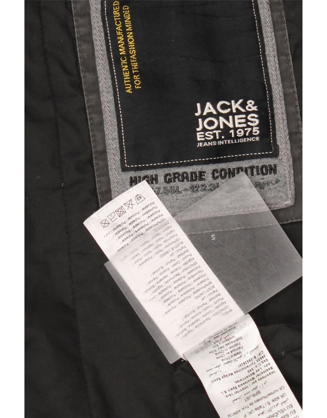 Giacca militare da uomo Jack & Jones UK 36 piccola in cotone grigio