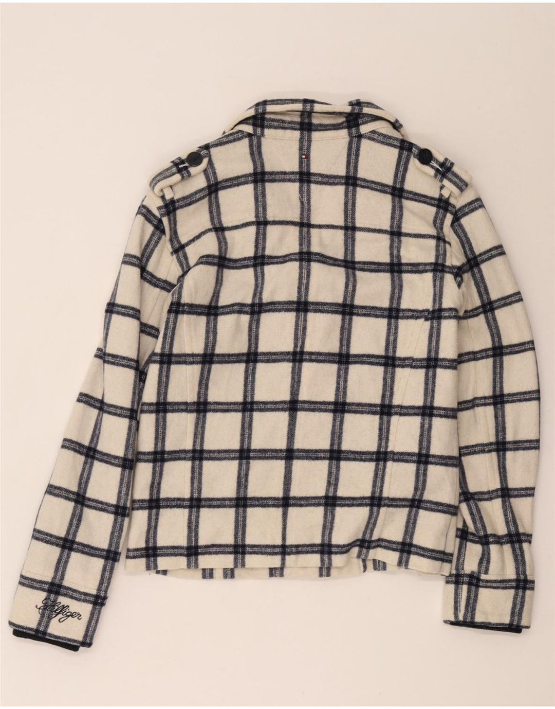 Cappotto da marinaio per ragazze Tommy Hilfiger 15-16 anni Poliestere bianco a quadri
