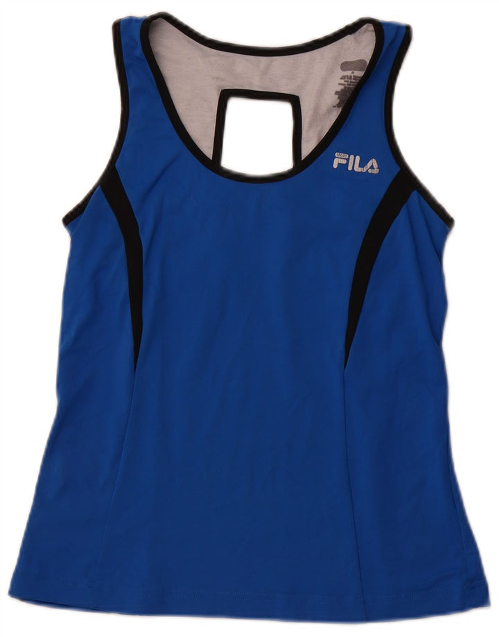 Canotta da donna FILA UK 12 Sport in poliestere color block blu medio