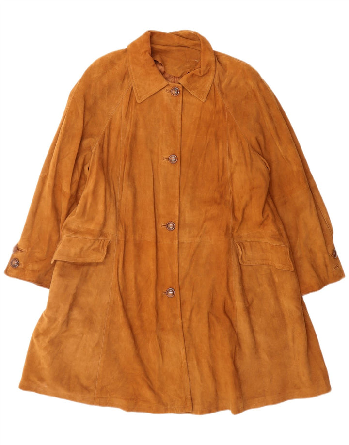 Giacca vintage in pelle scamosciata da donna IT 42 Pelle marrone medio