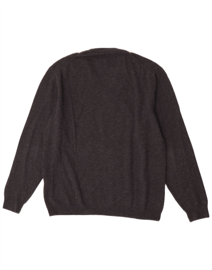 Maglione da uomo con scollo a V Burlington IT 52 Large Grey Argyle/Diamond