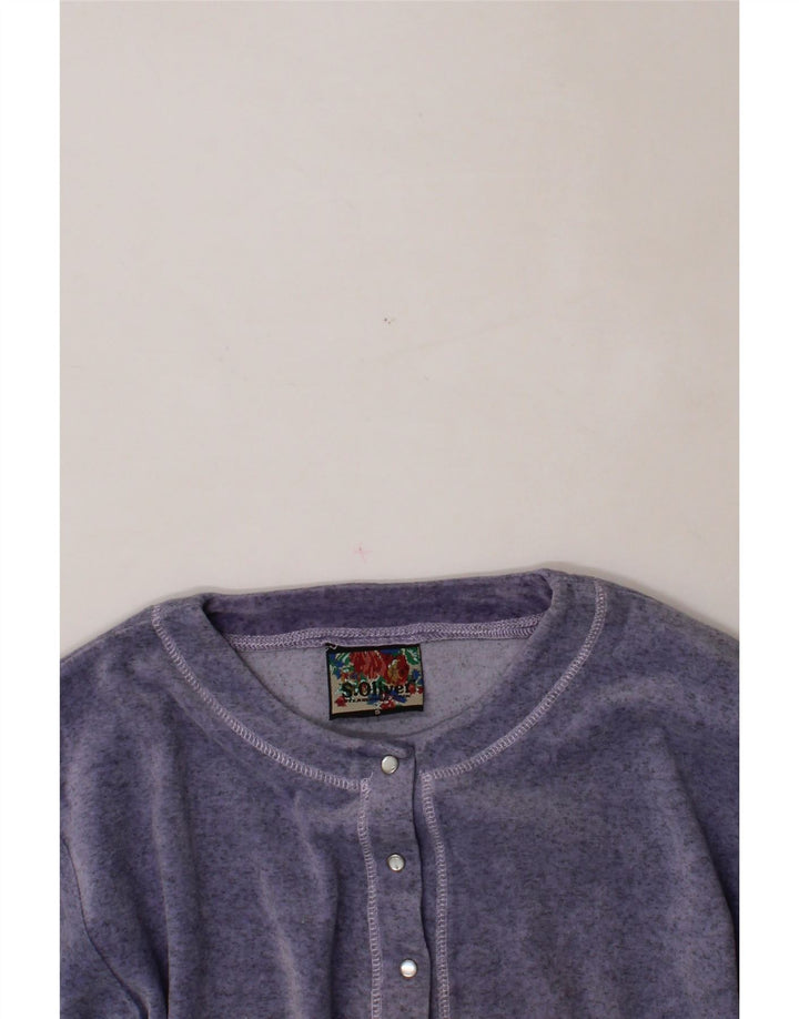 S.OLIVER Womens Oversized Cardigan Sweater UK 10 Small Purple Wool Vintage S.Oliver and Second-Hand S.Oliver from Messina Hembry 