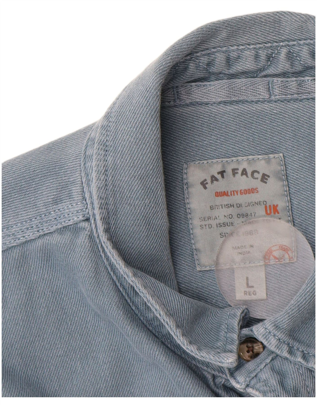 Camicia di jeans da uomo Fat Face grande in cotone blu