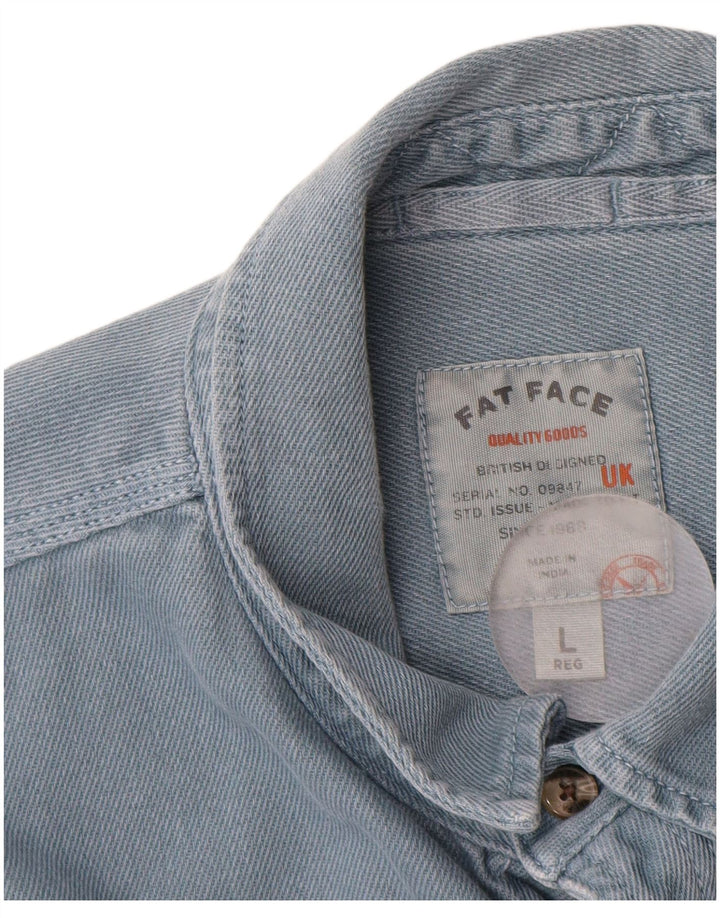 Camicia di jeans da uomo Fat Face grande in cotone blu
