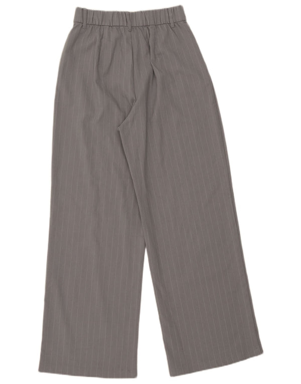Pantaloni chino a gamba larga a vita alta Hollister da donna XS W25 L28 a righe grigie