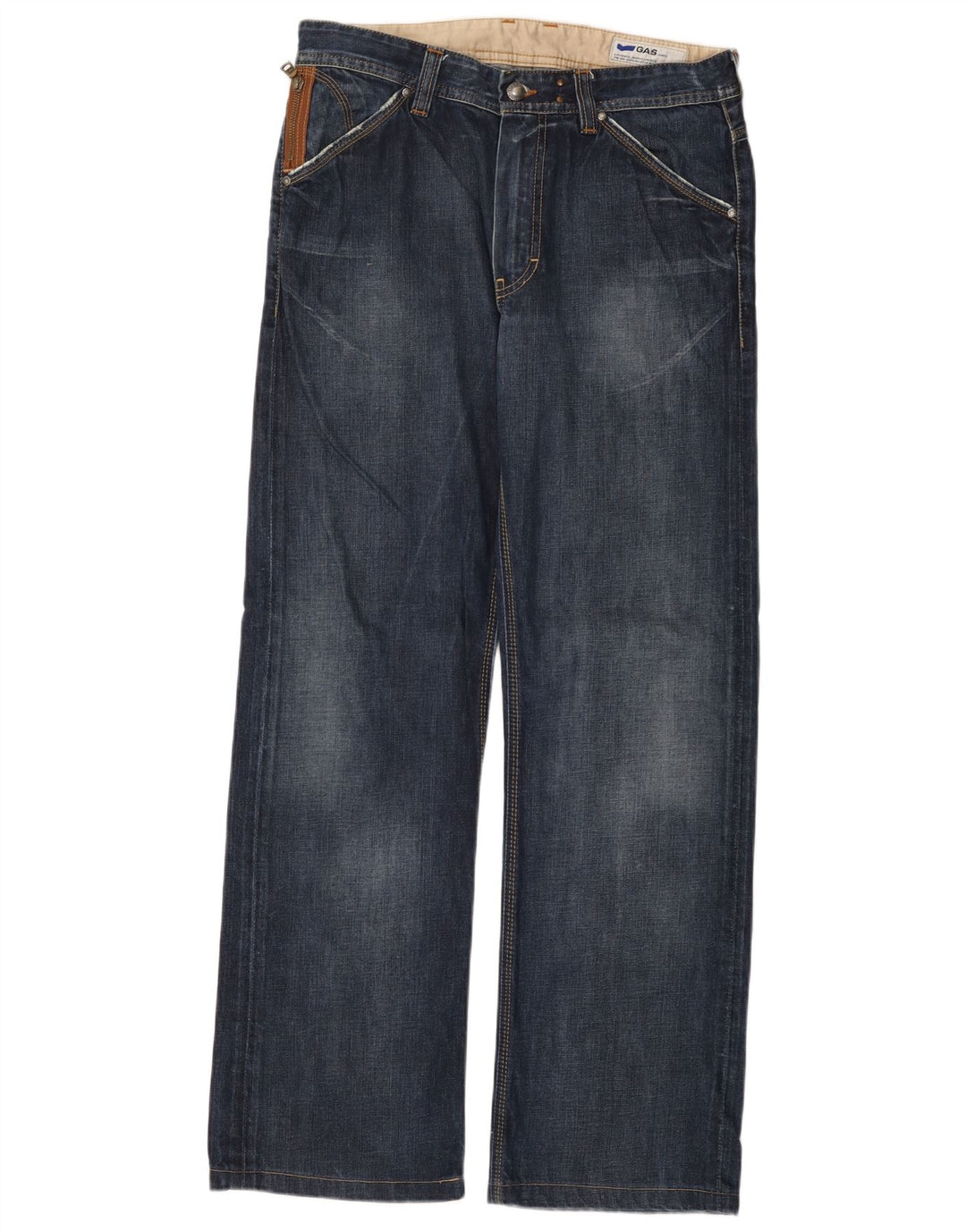 Jeans dritti da uomo Gas W32 L31 in cotone blu