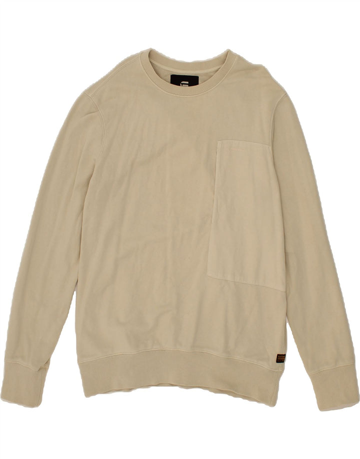 G-STAR Mens Sweatshirt Jumper Large Beige Cotton Vintage G-Star and Second-Hand G-Star from Messina Hembry 