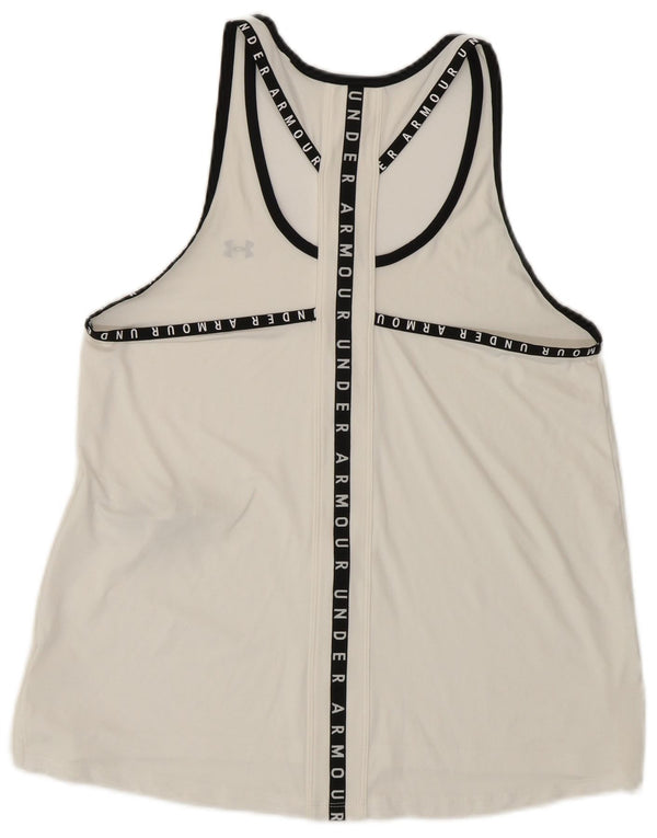 Canottiera grafica da donna Under Armour UK 14 poliestere bianco sporco medio