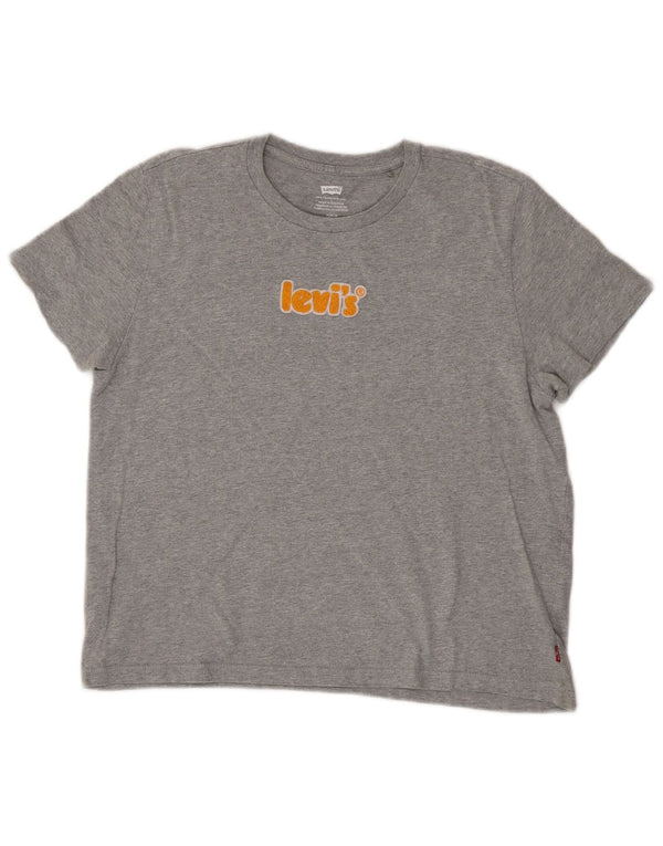T-shirt grafica corta da donna Levi's UK 14 Grigio medio