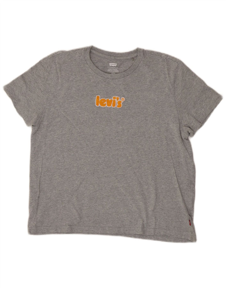 T-shirt grafica corta da donna Levi's UK 14 Grigio medio