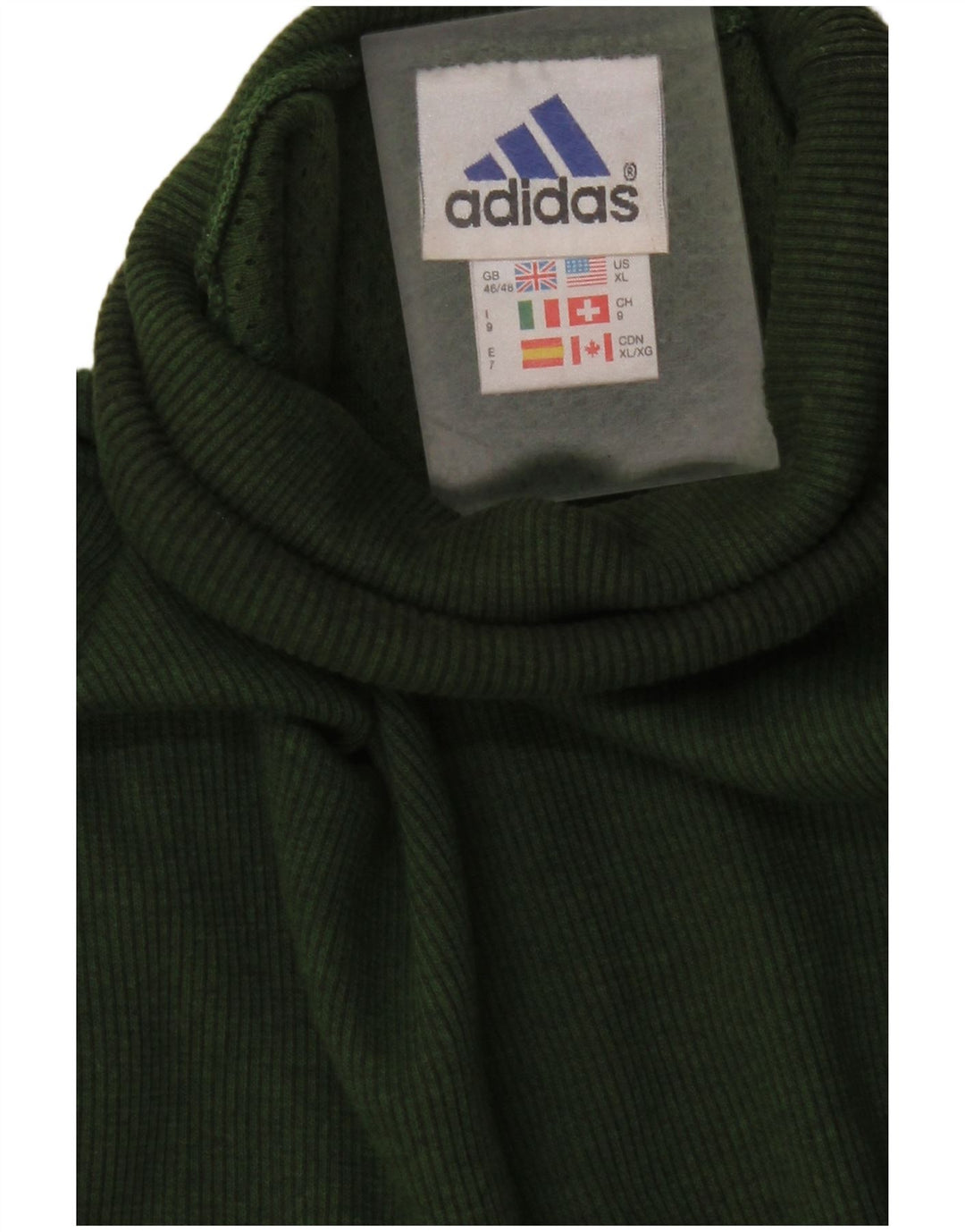Maglione maglione da uomo a collo alto ADIDAS taglia 46/48 2XL cotone verde
