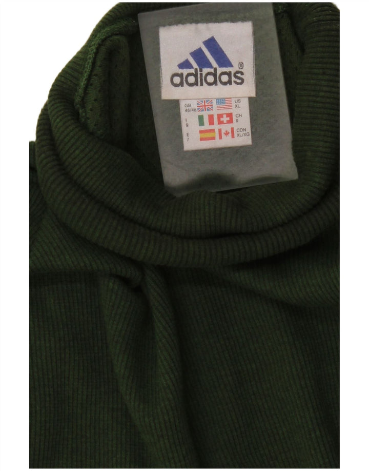 Maglione maglione da uomo a collo alto ADIDAS taglia 46/48 2XL cotone verde