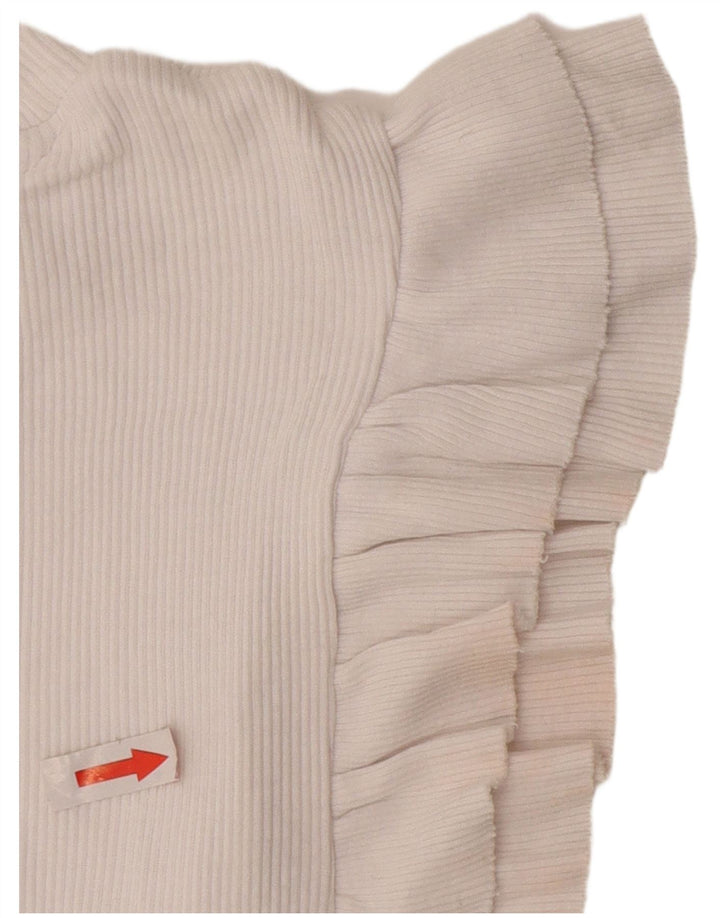 Top corto da donna Zara in camicetta UK 12 cotone bianco medio