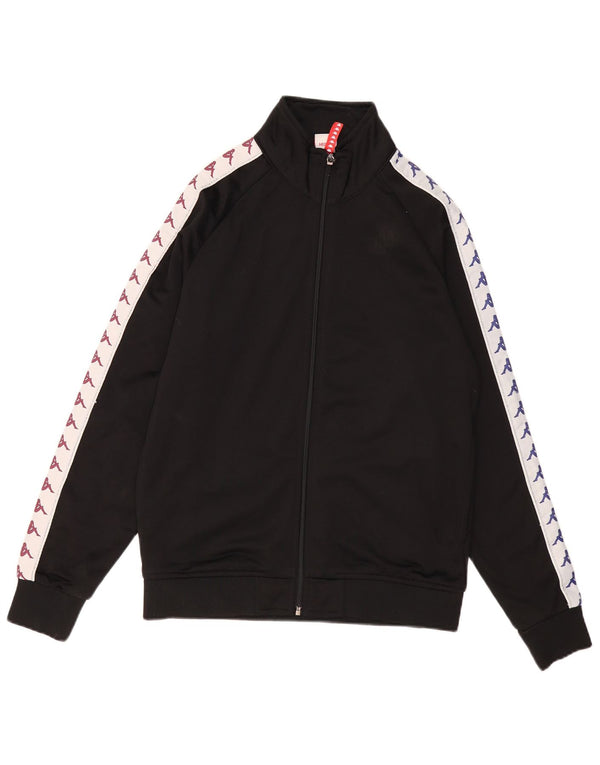 Giacca da tuta grafica da uomo KAPPA in poliestere color block medio nero