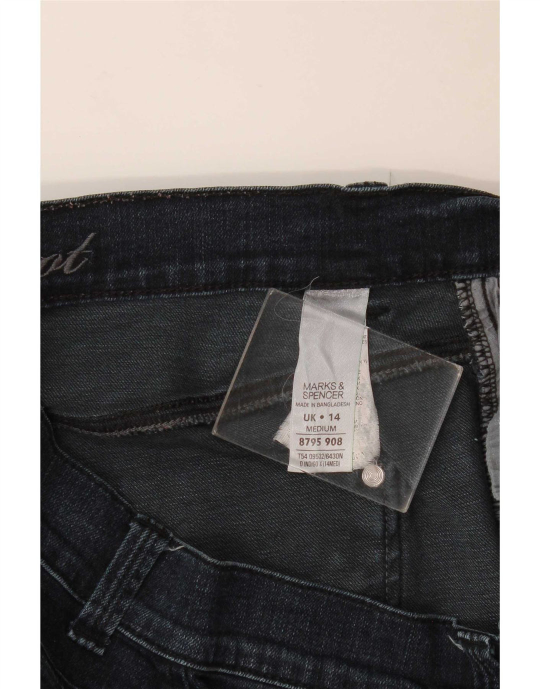 Jeans bootcut slim da donna Marks & Spencer UK 14 medio W32 L26 blu navy