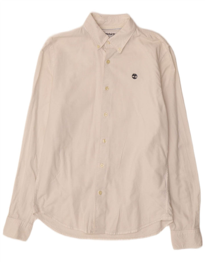 Camicia Timberland da uomo slim fit piccola in cotone bianco