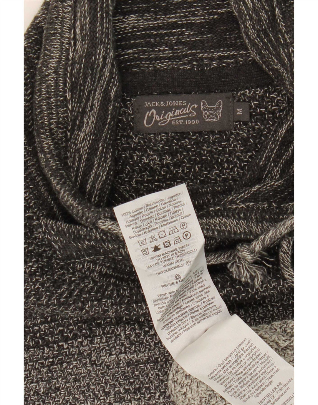 Jack & Jones Maglione da uomo a collo alto in cotone color block grigio medio