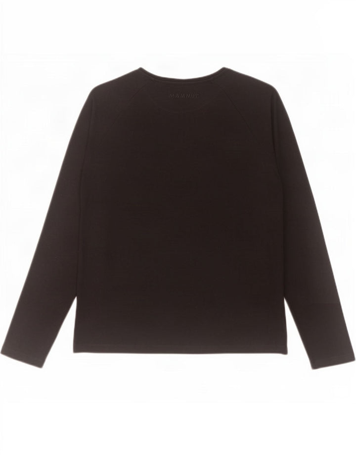 Maglia grafica da donna Mammut manica lunga UK 16 grande cotone nero