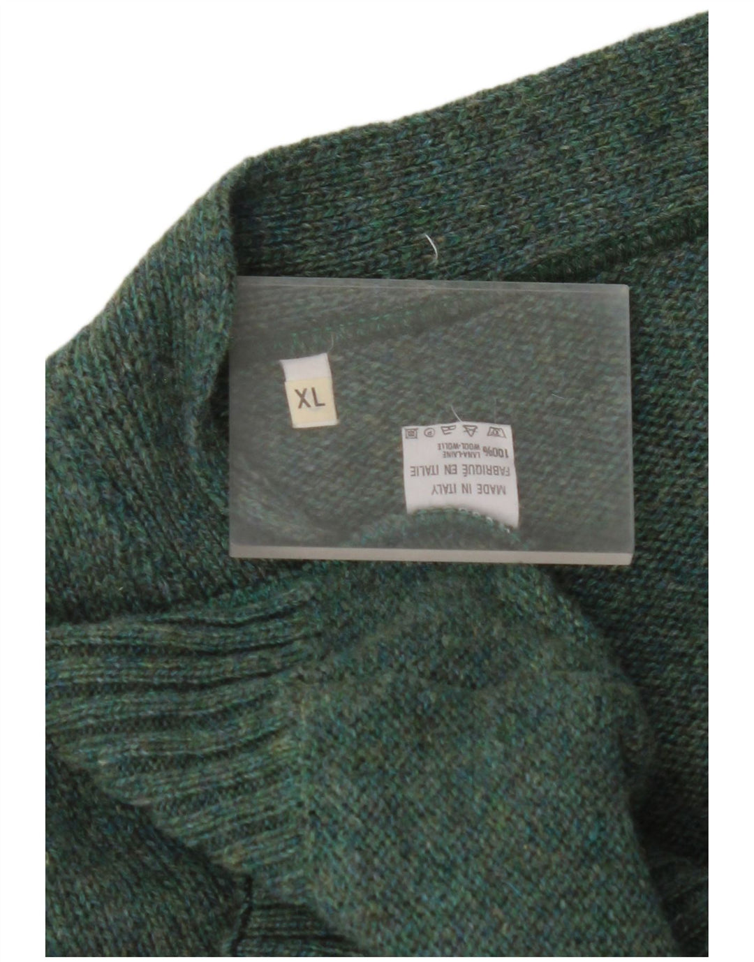 Maglione cardigan da uomo VINTAGE XL in lana verde