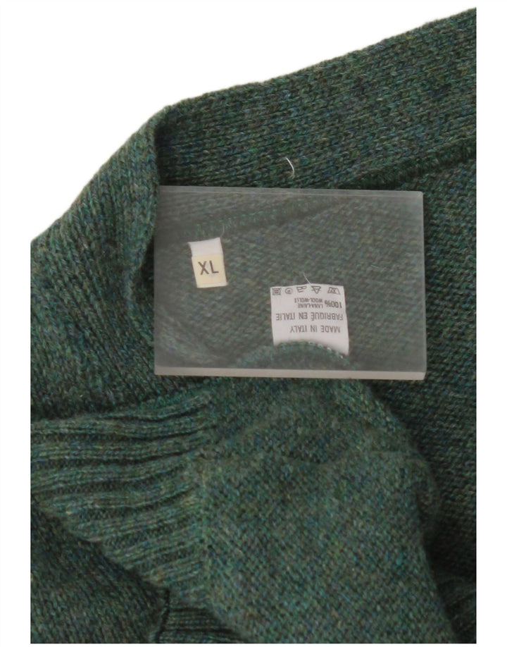 Maglione cardigan da uomo VINTAGE XL in lana verde