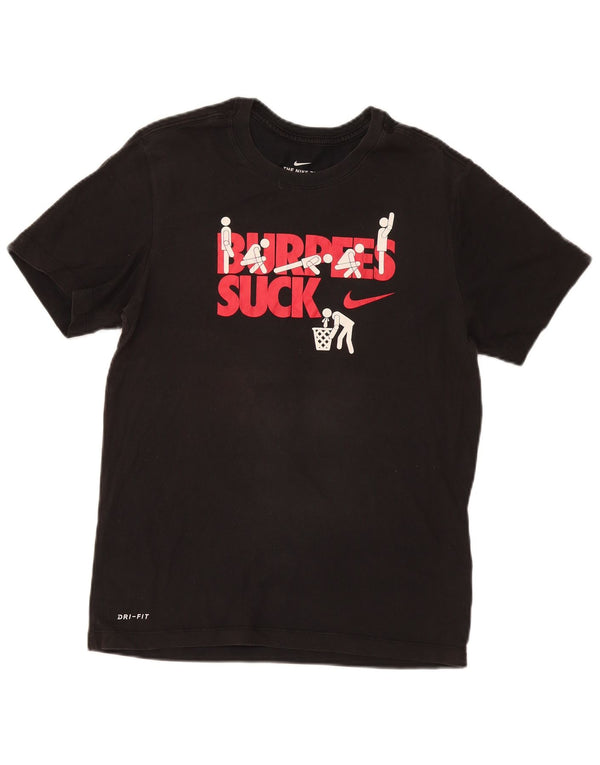T-shirt grafica Nike Dri Fit da uomo, piccola, in cotone nero