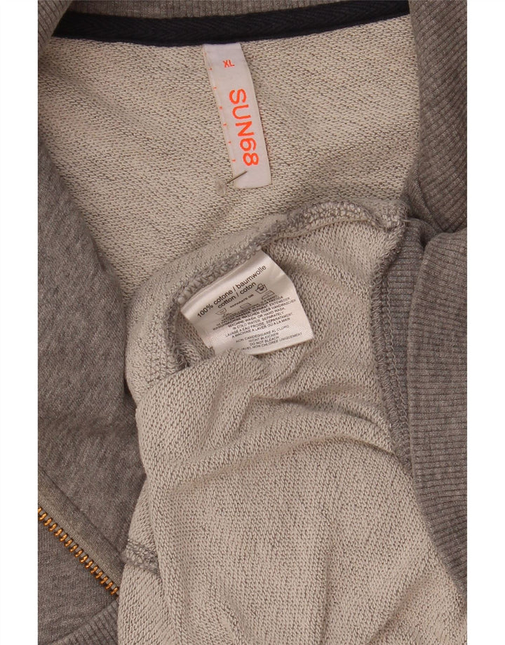 Giacca da ginnastica da uomo Sun68 XL in cotone chiazzato grigio