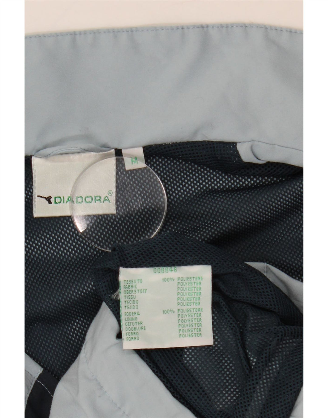 Giacca da tuta da uomo Diadora in poliestere color block blu medio