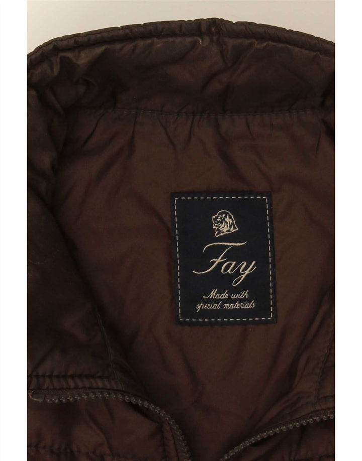 Gilet imbottito da uomo Fay UK 36 piccolo marrone