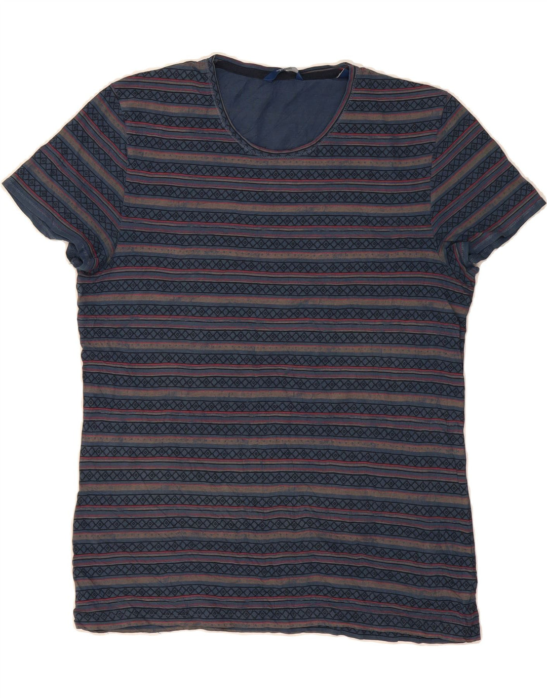 TOM TAILOR Mens T-Shirt Top Medium Navy Blue Striped Vintage Tom Tailor and Second-Hand Tom Tailor from Messina Hembry 